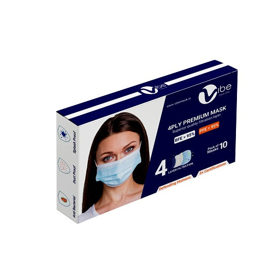 Vibe Adult Ultimate 4 Ply Mask (10 Pcs Pack)